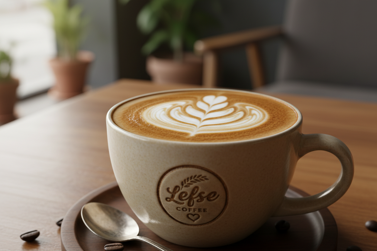 cappuccino in a Lefse Coffee mug